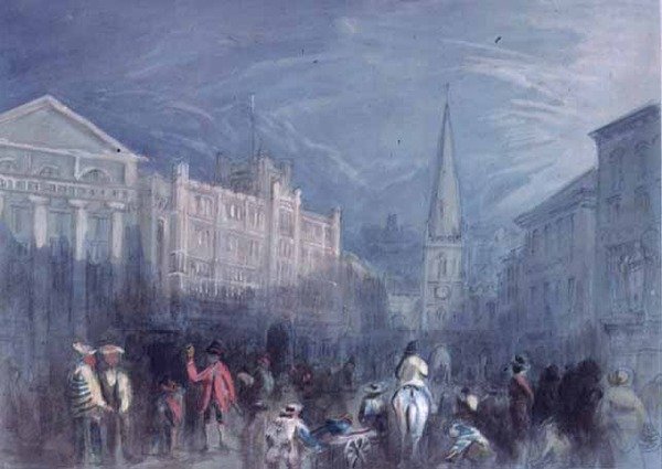 Kilátás a Broad Streetre, Bristol alkotó: Francis Abel William Taylor Armstrong