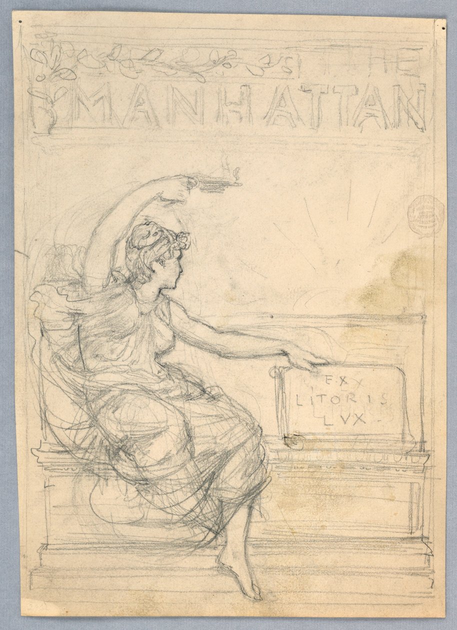 Tervezés a Manhattan Illustrated Monthly Magazine borítójához alkotó: Francis Augustus Lathrop