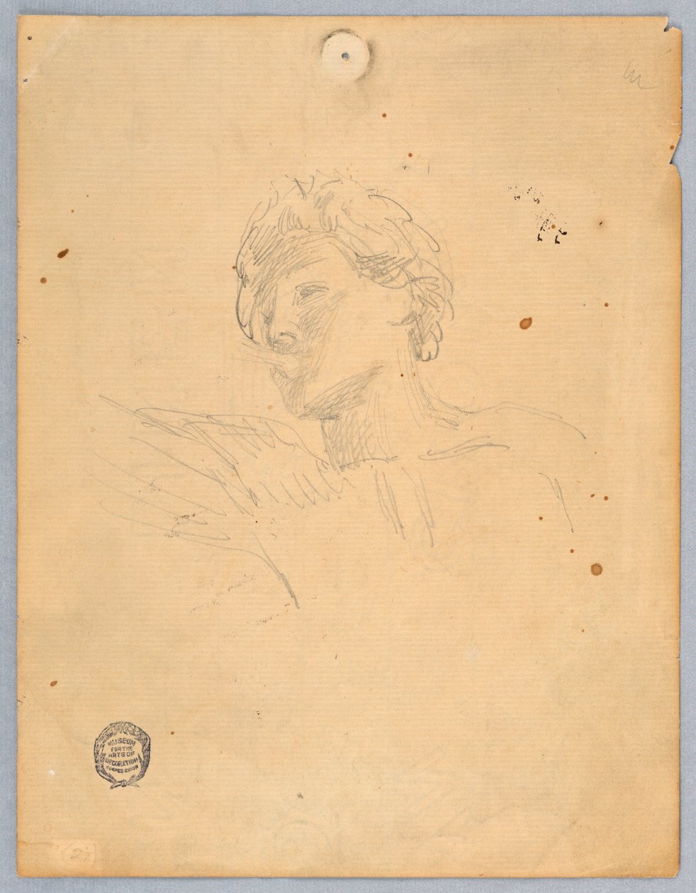 Vázlat egy angyal fejéhez alkotó: Francis Augustus Lathrop
