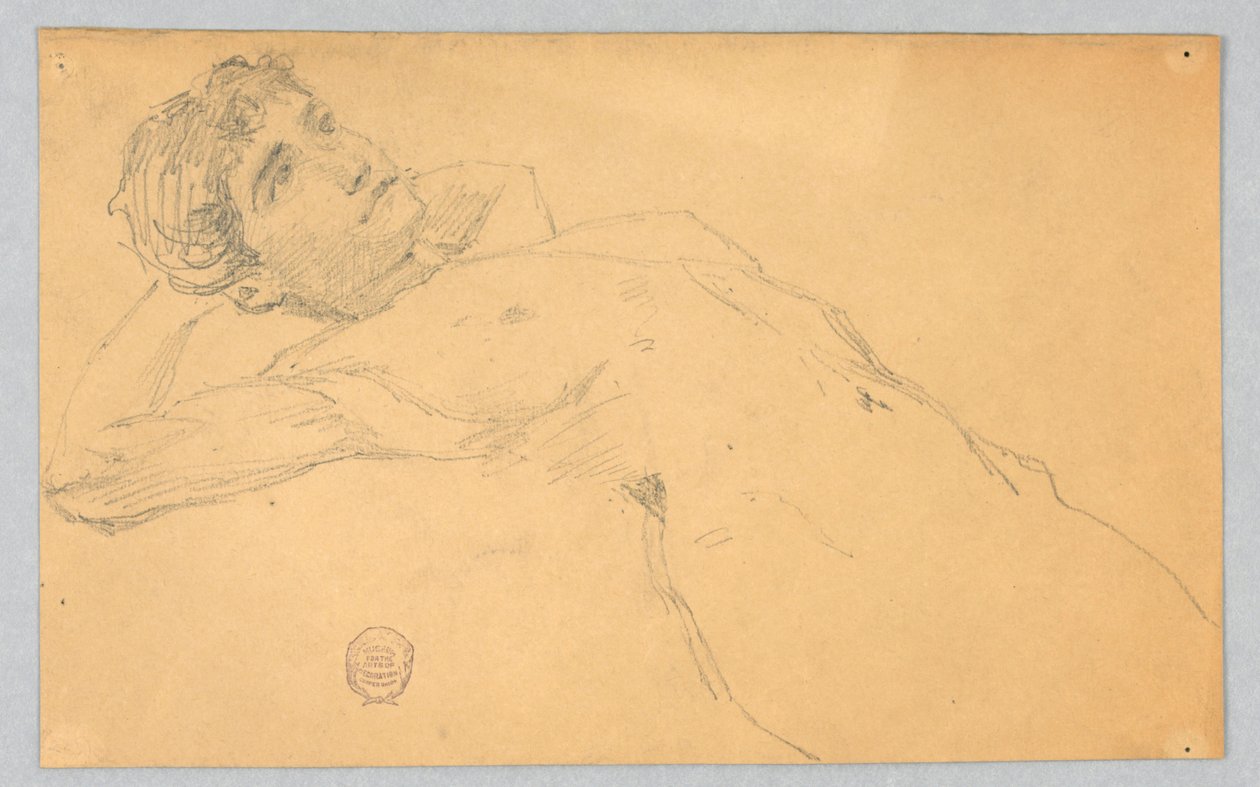 Vázlat a női aktról alkotó: Francis Augustus Lathrop