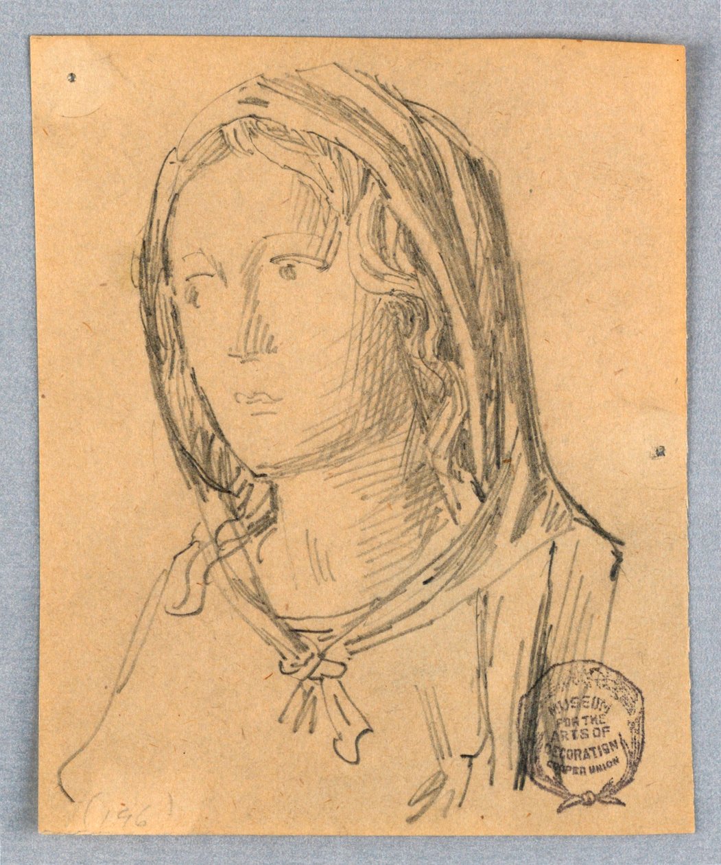 Vázlat a Madonna fejéről alkotó: Francis Augustus Lathrop