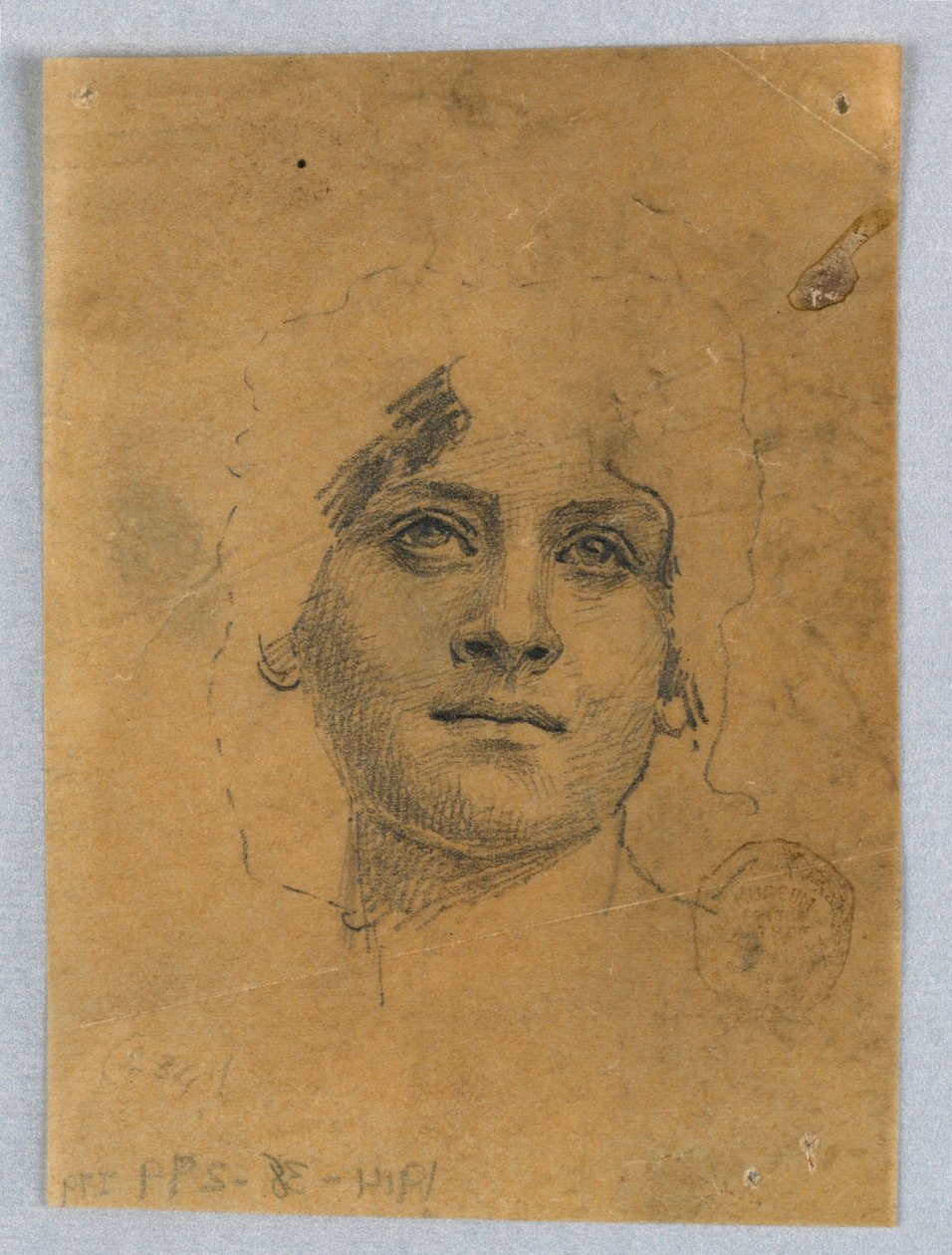 Vázlat egy női arcról alkotó: Francis Augustus Lathrop