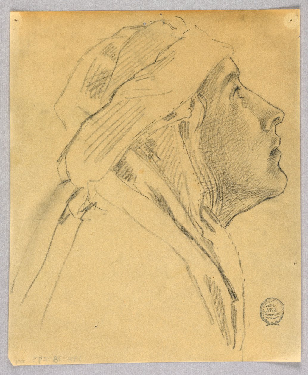 Vázlat egy női fejről alkotó: Francis Augustus Lathrop