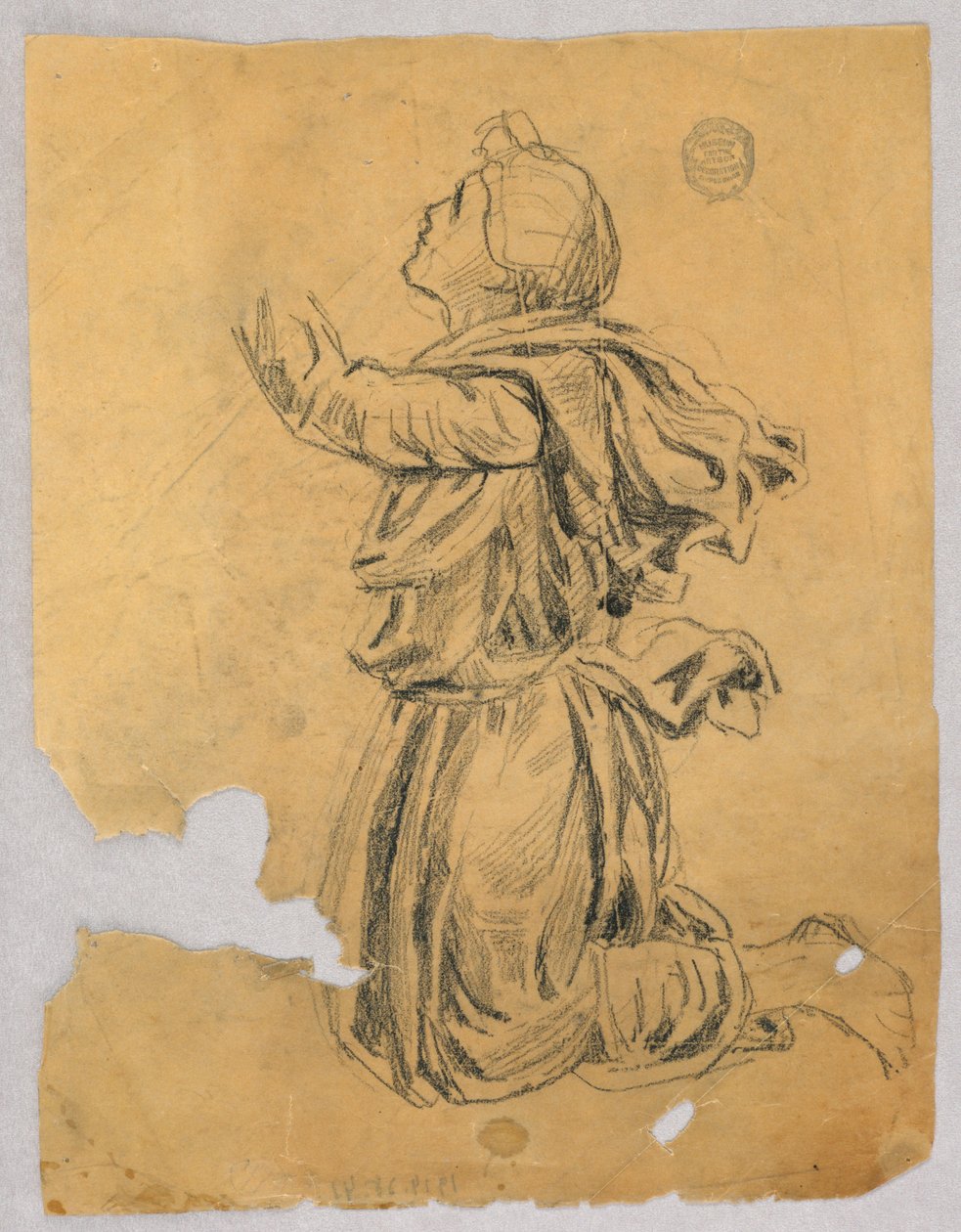 Tanulmány egy térdelő nő számára alkotó: Francis Augustus Lathrop