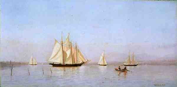 Haverstraw-öböl a Hudsonon (olaj, vászon) alkotó: Francis Augustus Silva
