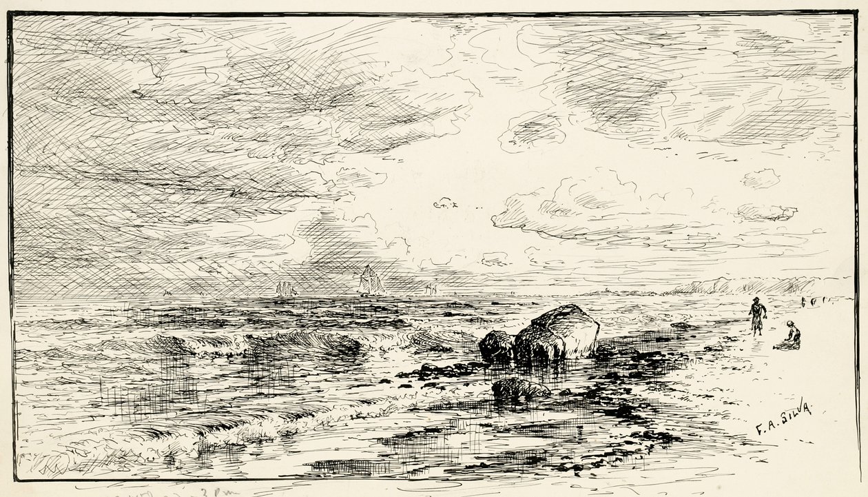 A strand Point Judith közelében, Rhode Island alkotó: Francis Augustus Silva