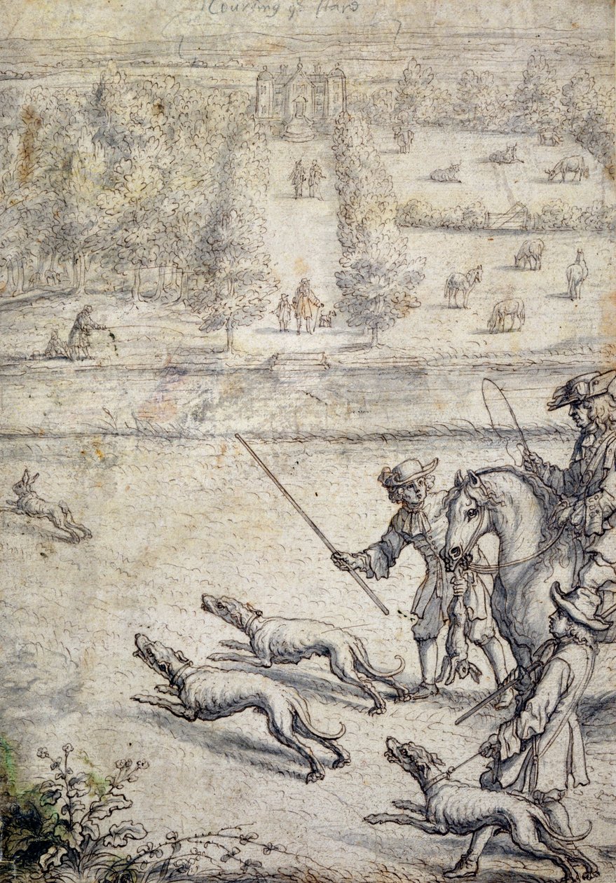 Coursing the Hare, illusztráció Richard Blome "The Gentleman
