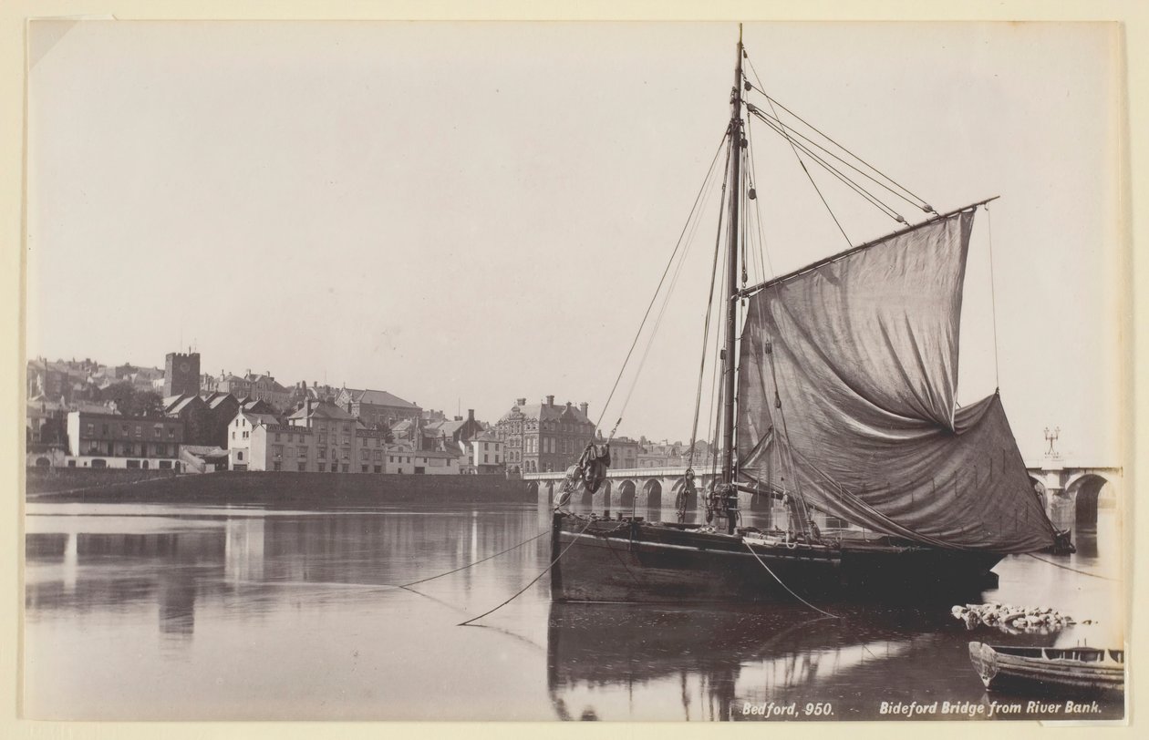 Bideford híd a folyópartról, 186094. alkotó: Francis Bedford