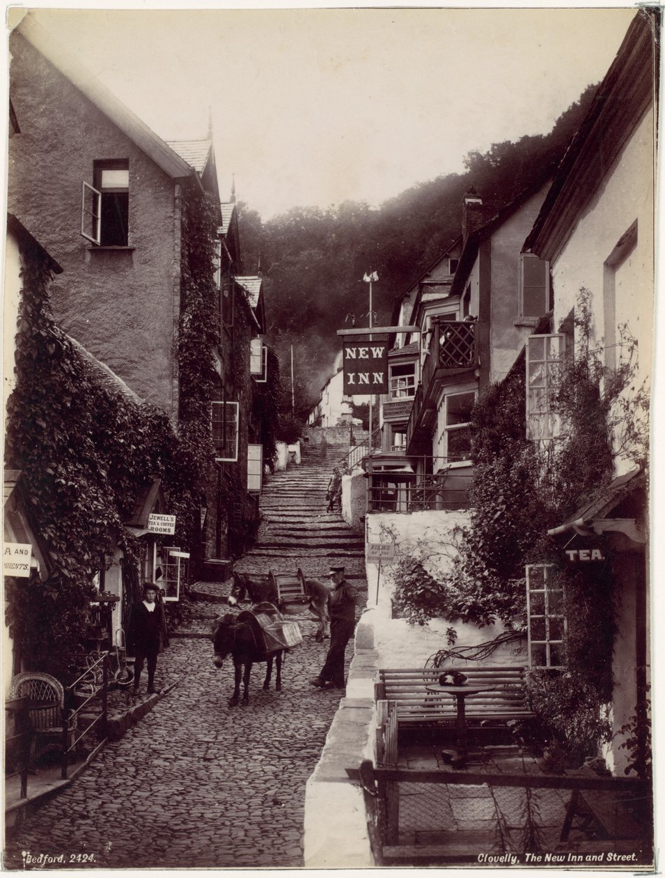 Clovelly, a New Inn és a Street alkotó: Francis Bedford