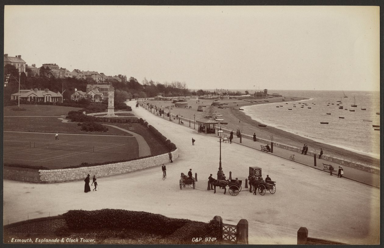 Exmouth, sétány és óratorony alkotó: Francis Bedford