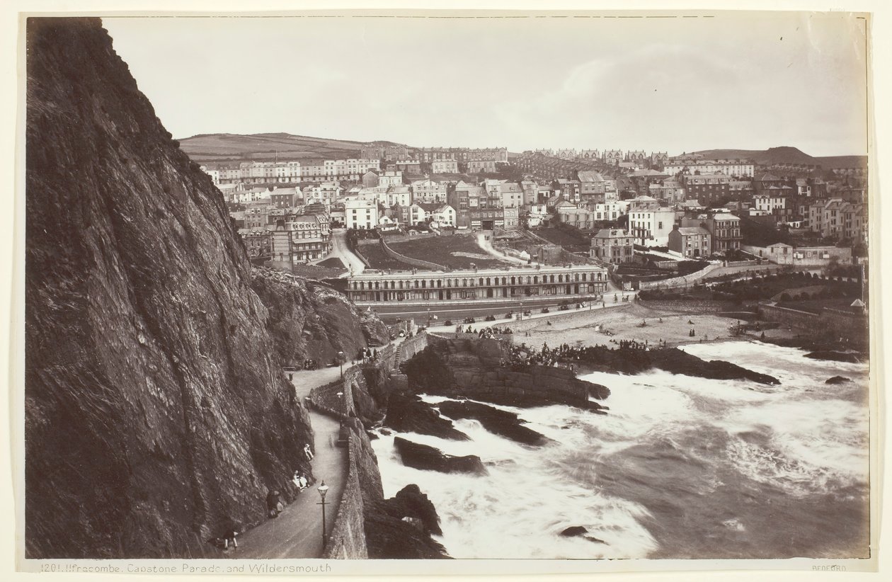 Ilfracombe, Capstone Parade és Wildersmouth, 186094. alkotó: Francis Bedford