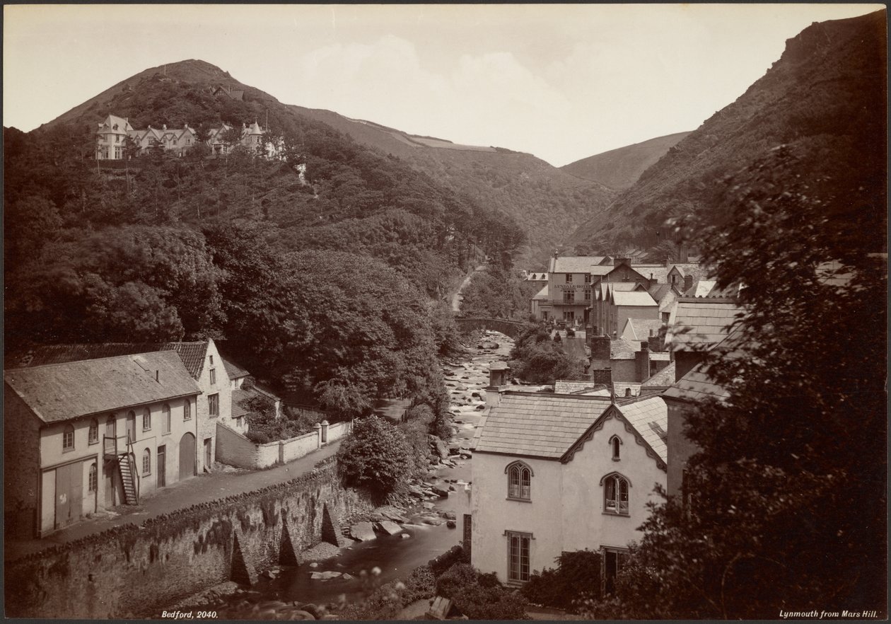 Lynmouth a Mars Hillről alkotó: Francis Bedford