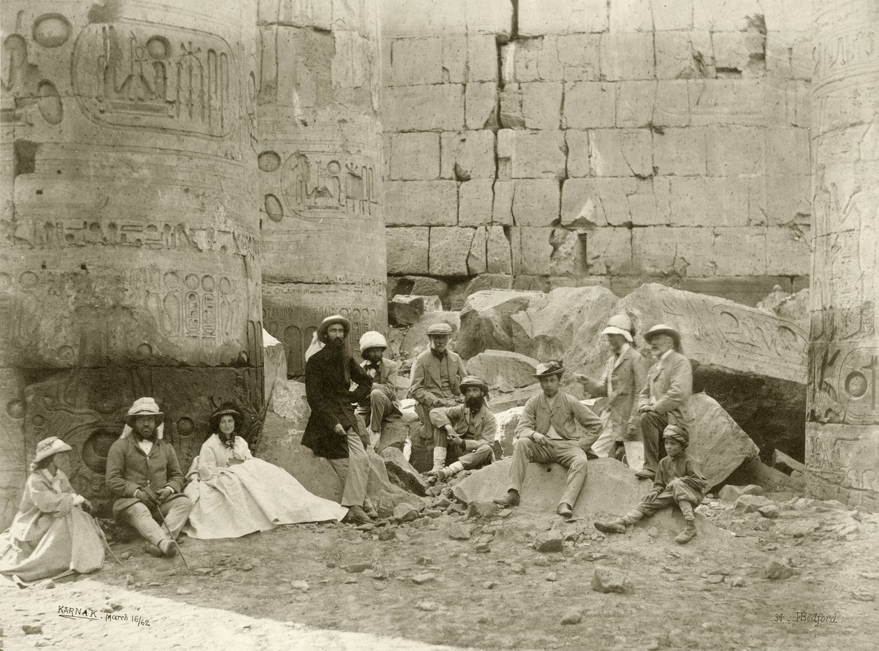 A walesi herceg partija a karnaki templomban, 1862 alkotó: Francis Bedford