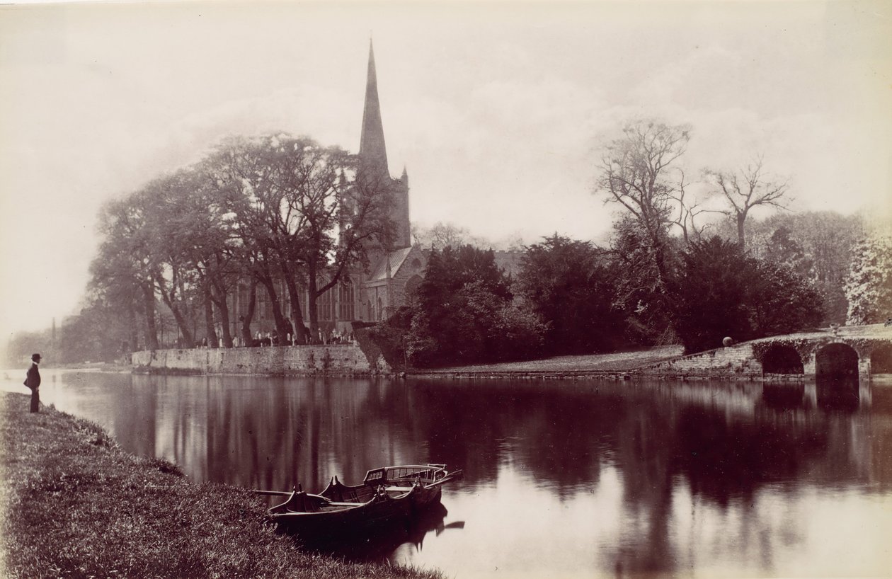 Stratford-on-Avon templom, Avonból, 1870-es évek. alkotó: Francis Bedford