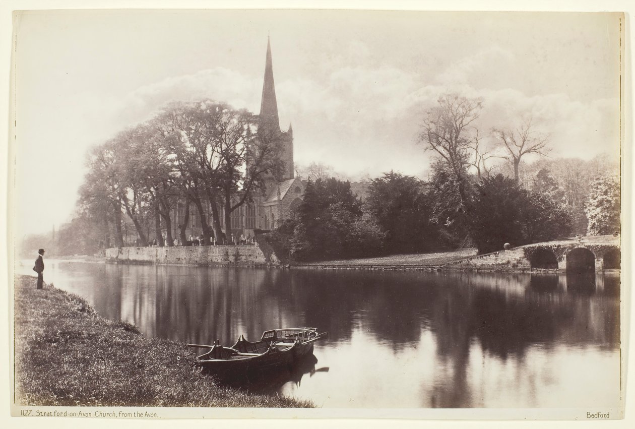 Stratford-on-Avon, Church from the Avon, 186094. alkotó: Francis Bedford