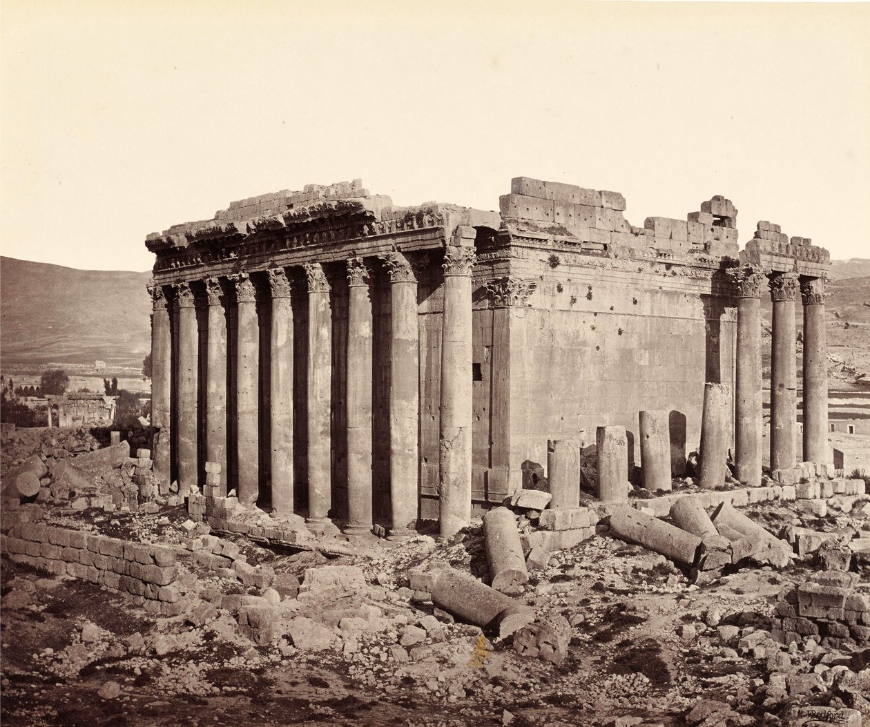 Jupiter temploma, Baalbek, észak-nyugat felől alkotó: Francis Bedford