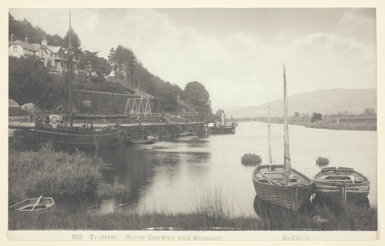 Trefriw-River Conway és Steamer alkotó: Francis Bedford