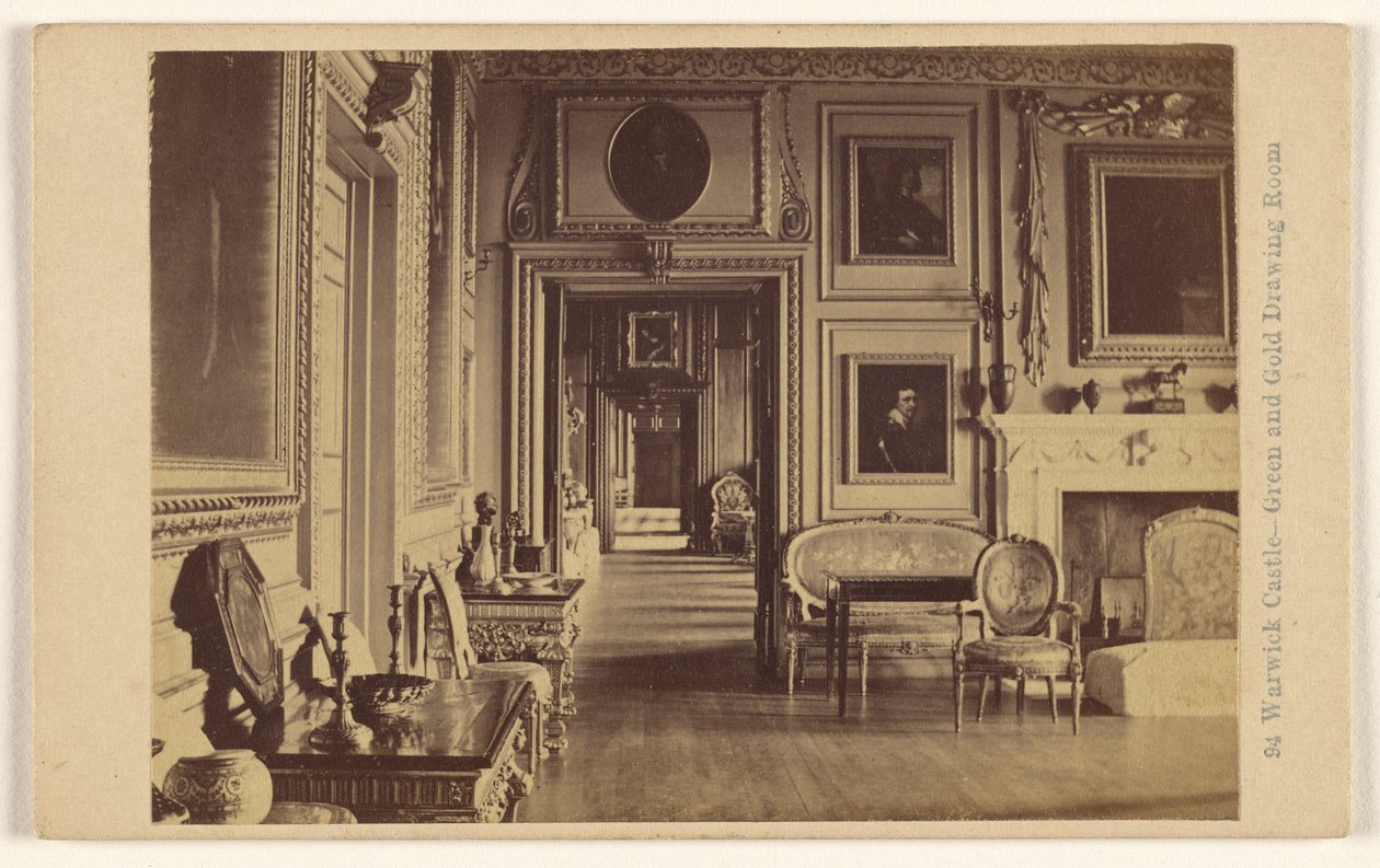 Warwick kastély - Zöld és arany szalon alkotó: Francis Bedford