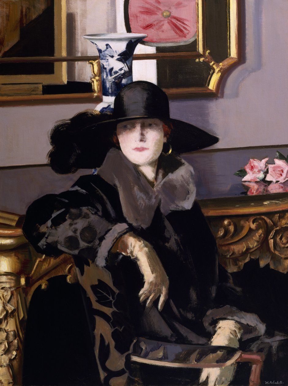 Fekete ruhás hölgy (olaj, vászon) alkotó: Francis Campbell Boileau Cadell