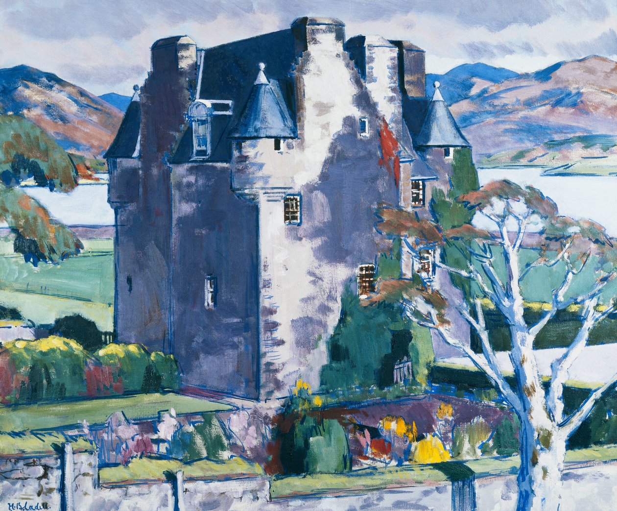 Barcaldine kastély, Argyll, c. 1928 (olaj, vászon) alkotó: Francis Campbell Boileau Cadell