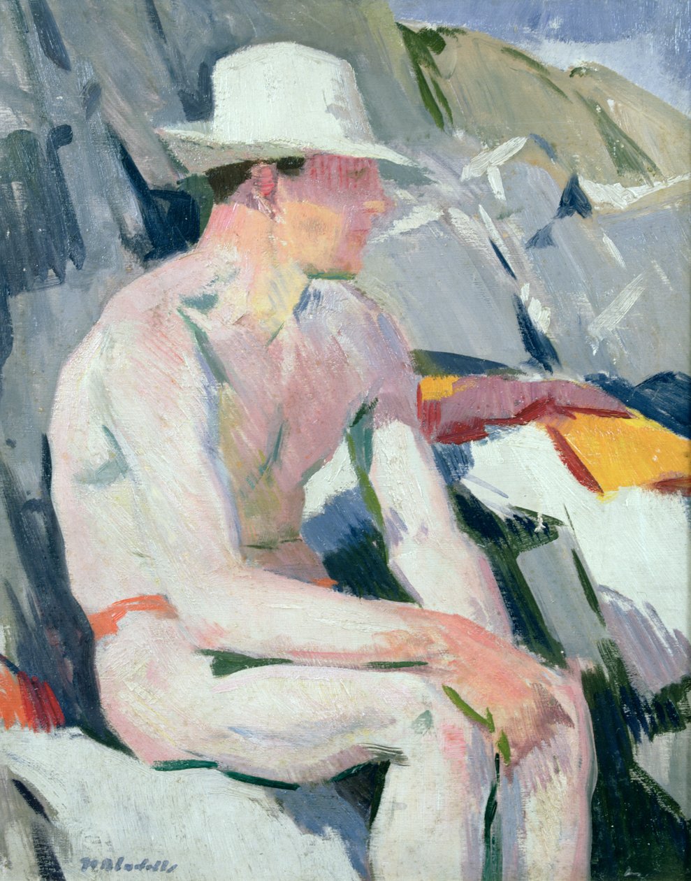 Fürdős fehér kalapban alkotó: Francis Campbell Boileau Cadell
