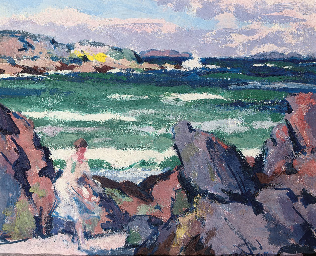 Északi szél, Iona (A fürdőző) (olaj a panelen) alkotó: Francis Campbell Boileau Cadell