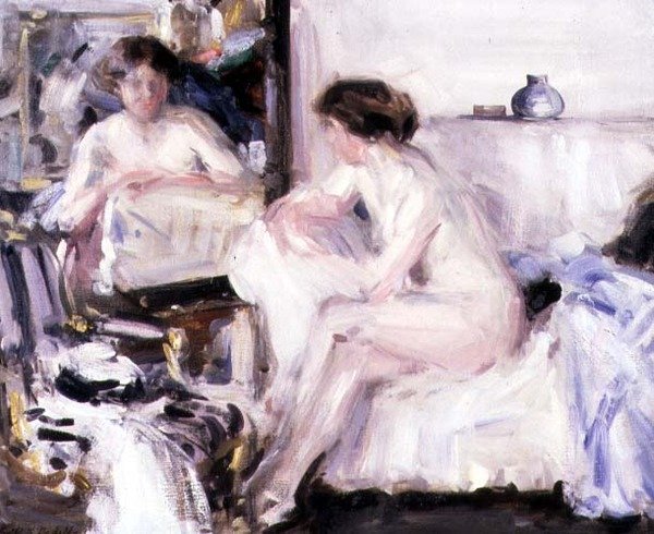 Akt ül egy kanapén (olaj, vászon) alkotó: Francis Campbell Boileau Cadell