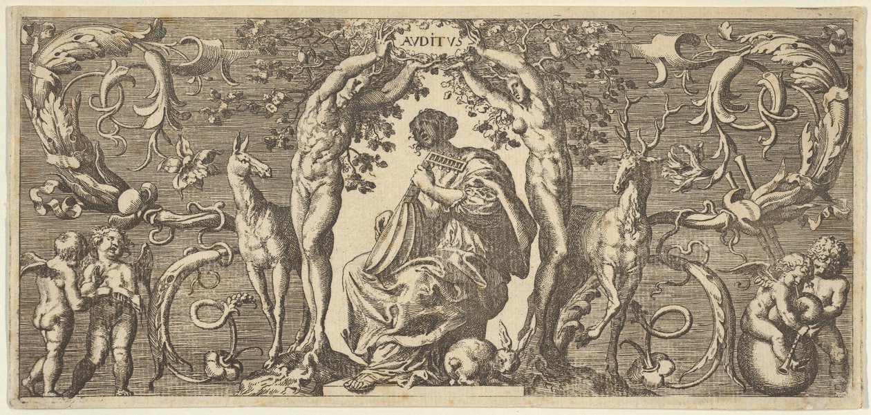 Hallás Hallás, öt érzékből Five Senses, kb. 1655 alkotó: Francis Cleyn