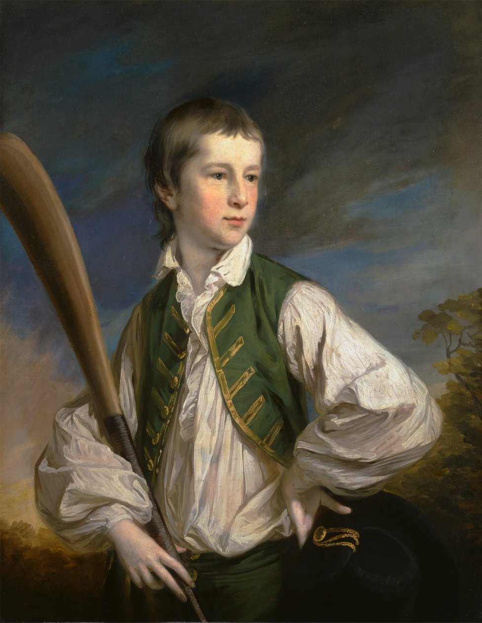 Charles Collyer fiúként, krikettütővel alkotó: Francis Cotes