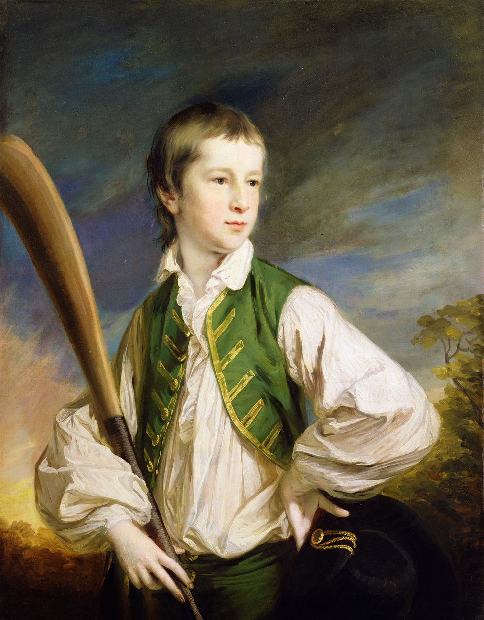 Charles Collyer fiúként, krikettütővel alkotó: Francis Cotes