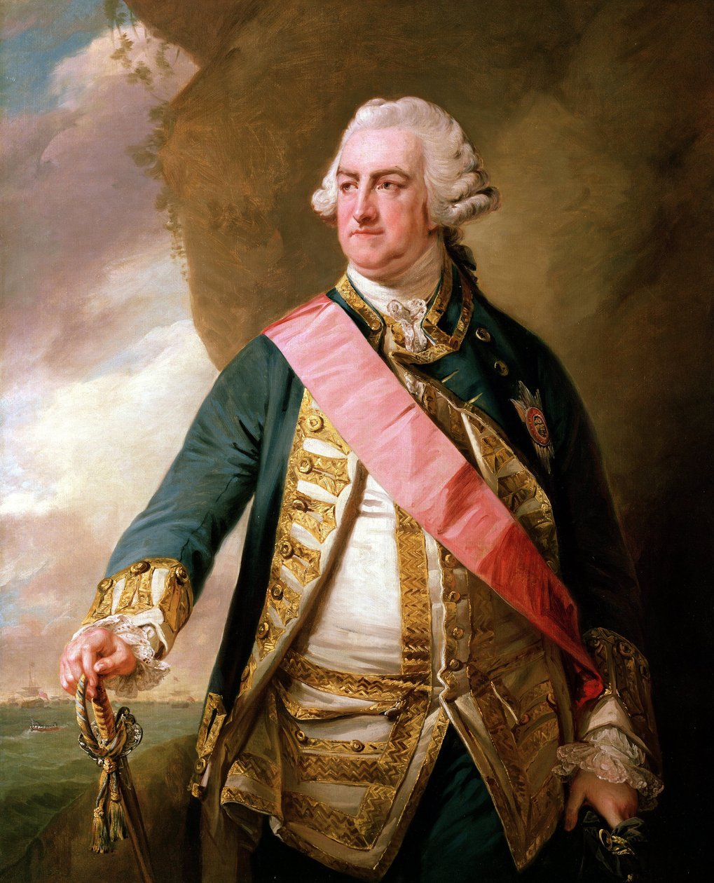 Edward Hawke admirális portréja alkotó: Francis Cotes