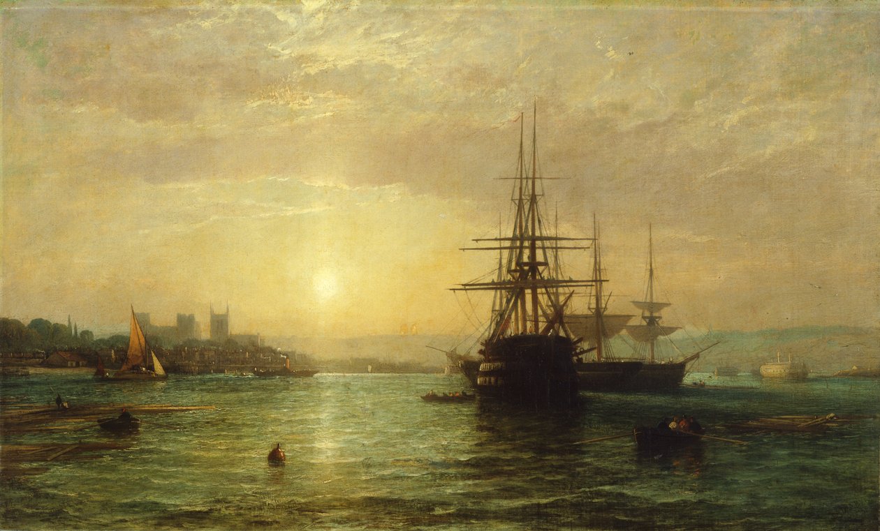 Kilátás a Medway folyóra alkonyatkor (olaj, vászon) alkotó: Francis Danby