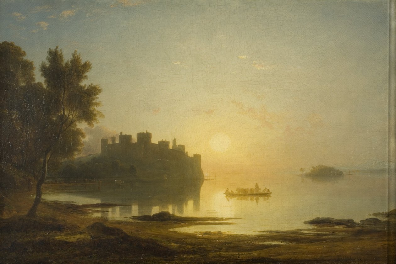 Conway kastély, 1825 körül (olaj, vászon) alkotó: Francis Danby