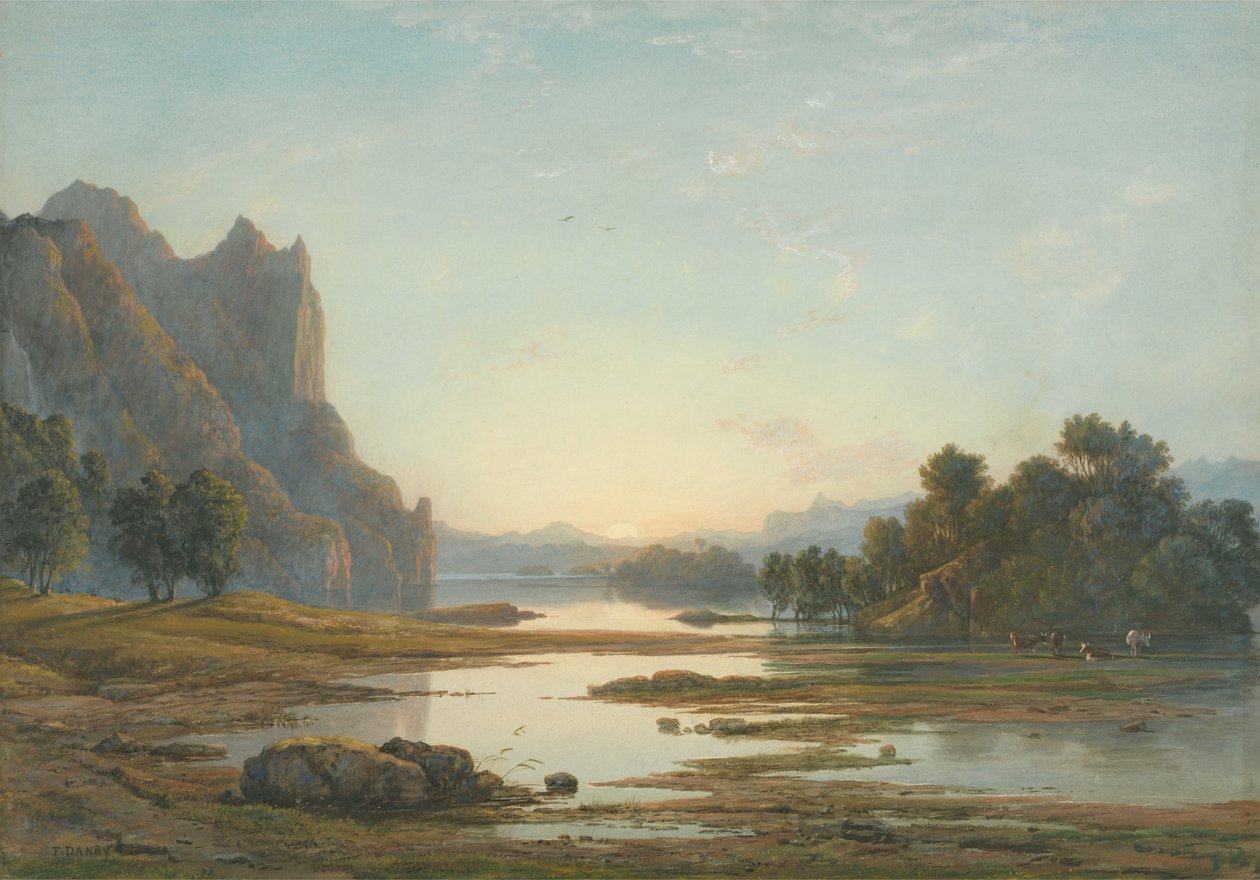 Naplemente egy folyó táj felett alkotó: Francis Danby
