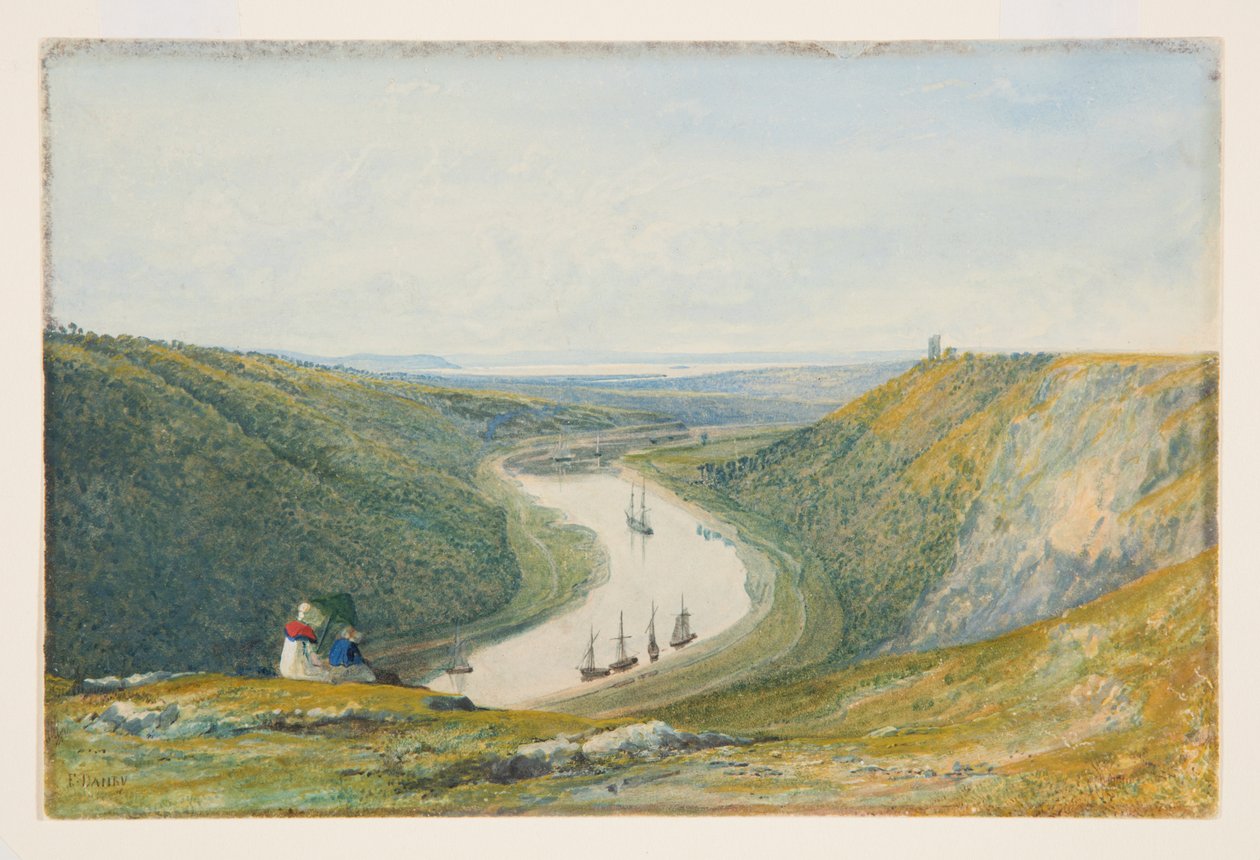The Avon From Durdham Down, 1821 körül (akvarell és testfesték papíron) alkotó: Francis Danby