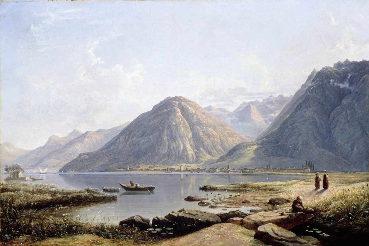Kilátás a Genfi-tóra Villeneuve városával, 1836 alkotó: Francis Danby