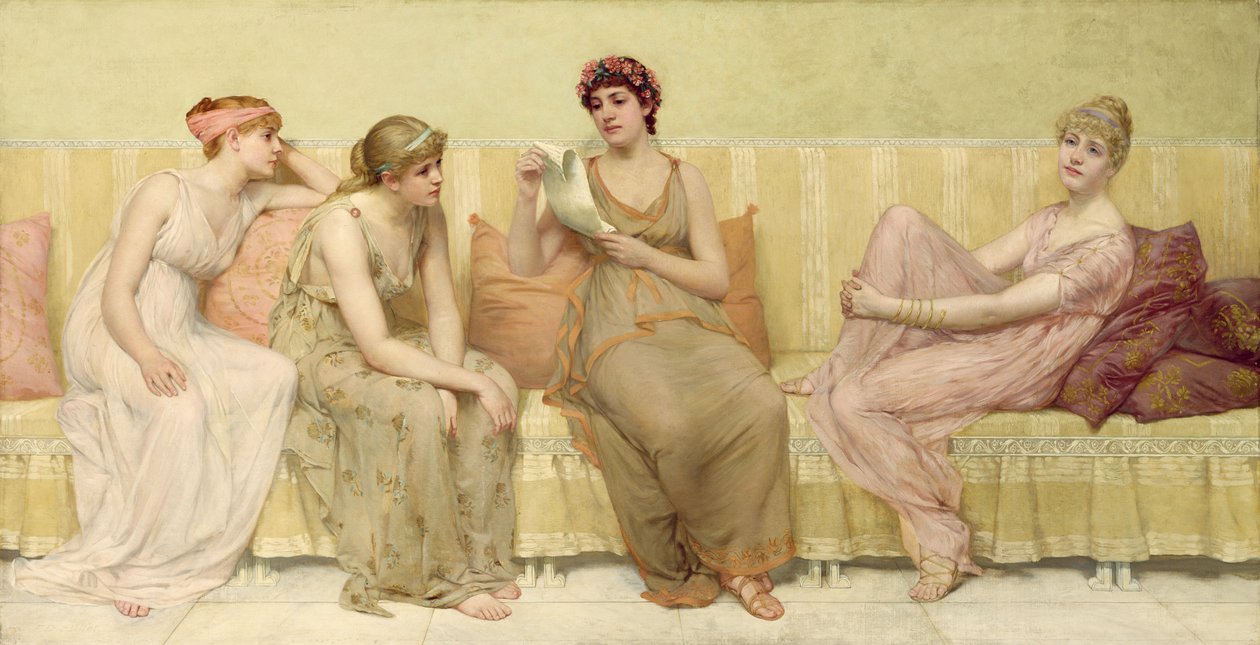 Oenone történetének olvasása, 1883 körül alkotó: Francis Davis Millet