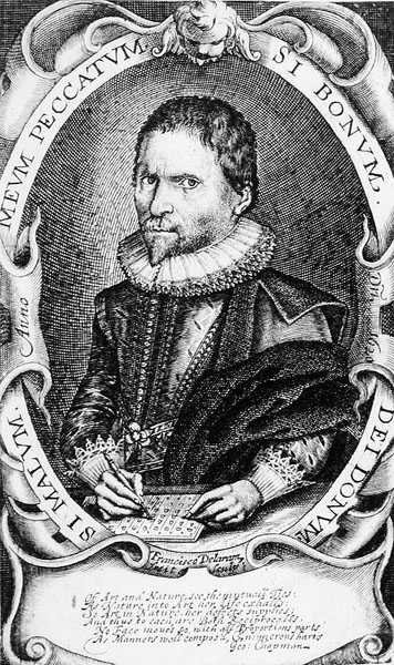 George Chapman portréja (kb. 1559-1634) 1620 (metszet) (f/w fotó) alkotó: Francis Delaram