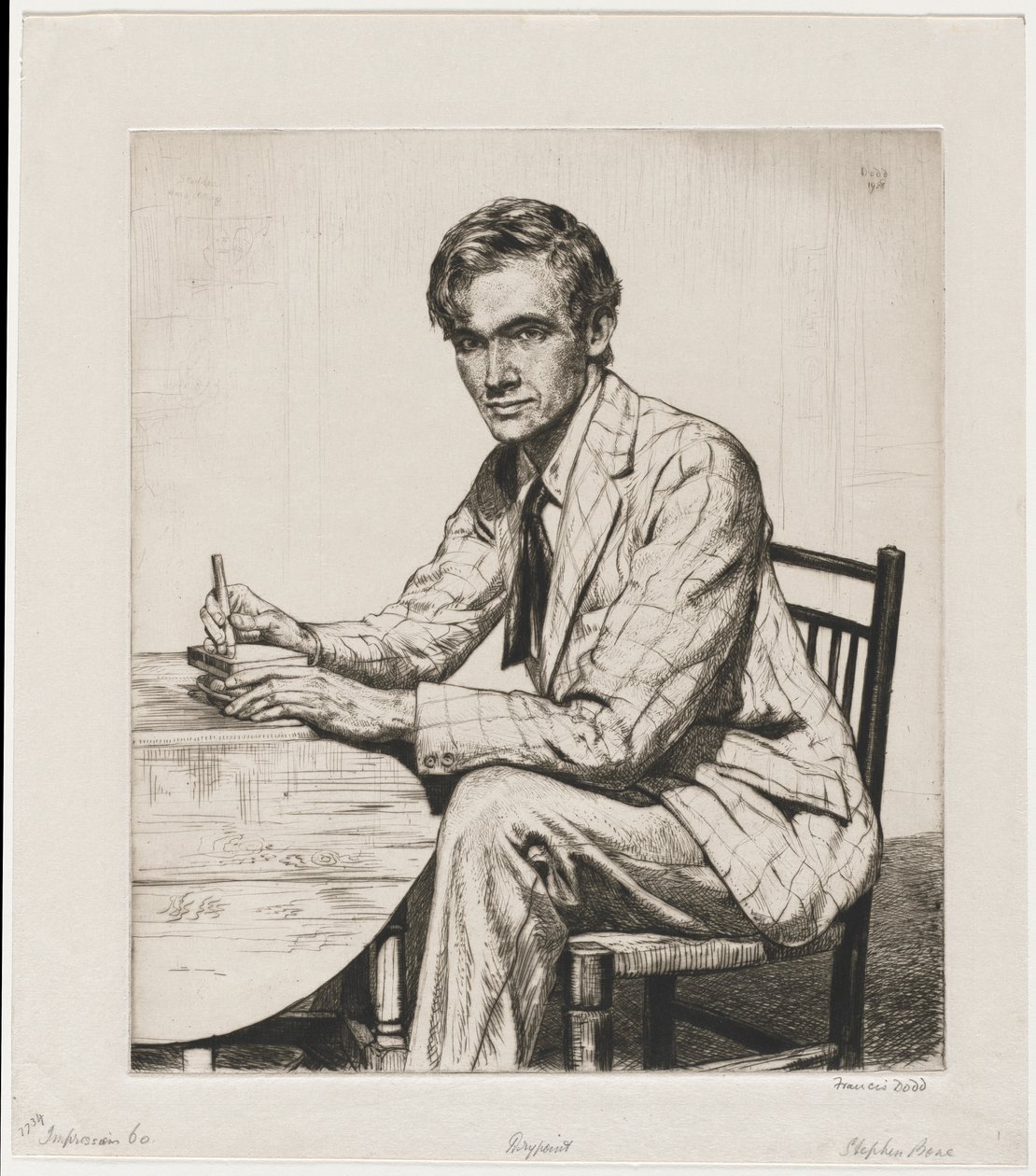 Stephen Bone fahasábot vág alkotó: Francis Dodd