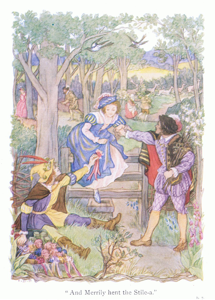 "És vidáman hent a lépcső (színes litho) alkotó: Francis Donkin Bedford