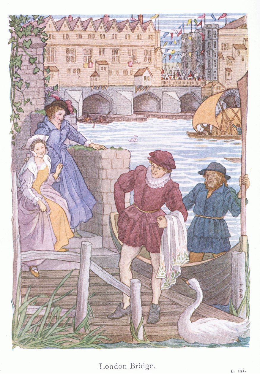London Bridge (színes litográfia) alkotó: Francis Donkin Bedford