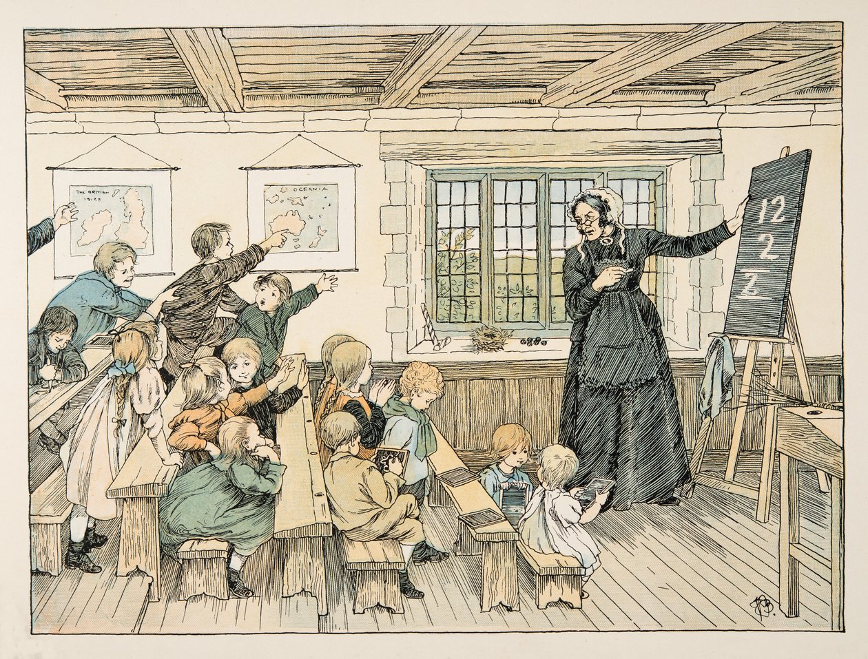 A Dame, a Four and Twenty Toilers című kötetből, pub. 1900 (színes litográfia) alkotó: Francis Donkin Bedford