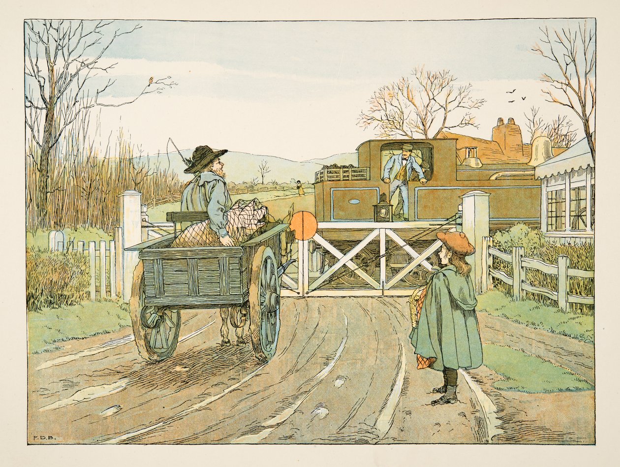 A mozdonyvezető, a Four and Twenty Toilers című kötetből, pub. 1900 (színes litográfia) alkotó: Francis Donkin Bedford