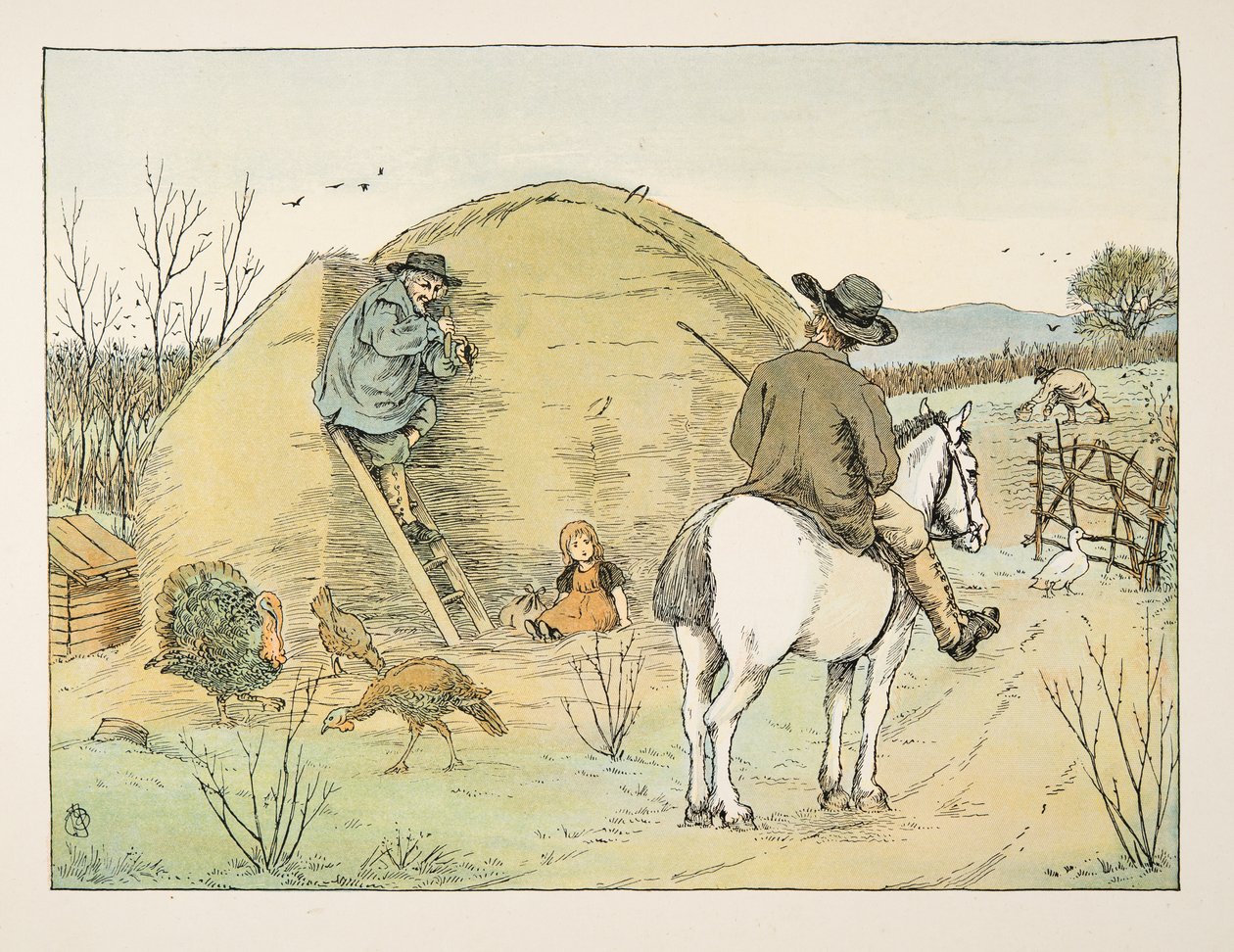 A gazda, a Négy és húsz munkás, pub. 1900 (színes litográfia) alkotó: Francis Donkin Bedford