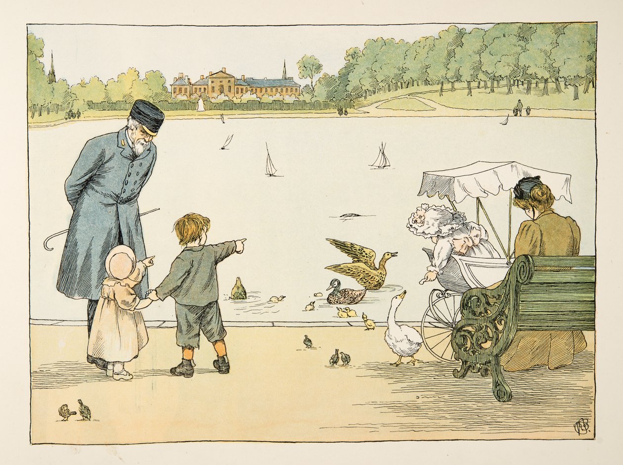 A parkőr, a Four and Twenty Toilersből, pub. 1900 (színes litográfia) alkotó: Francis Donkin Bedford