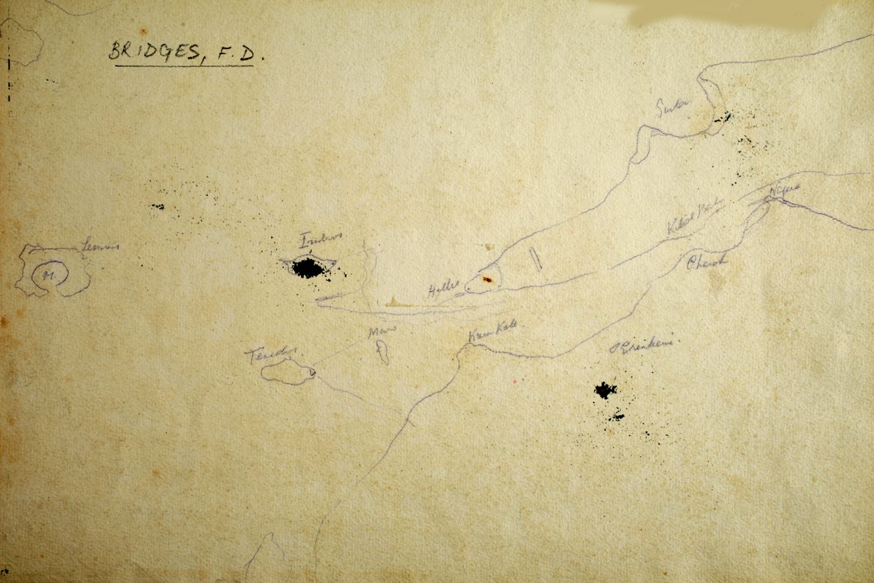 Térkép (toll és tinta papírra) alkotó: Francis Doveton Bridges