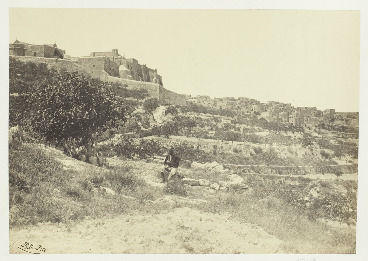 Betlehem, a Születés templomával, 1857. alkotó: Francis Frith