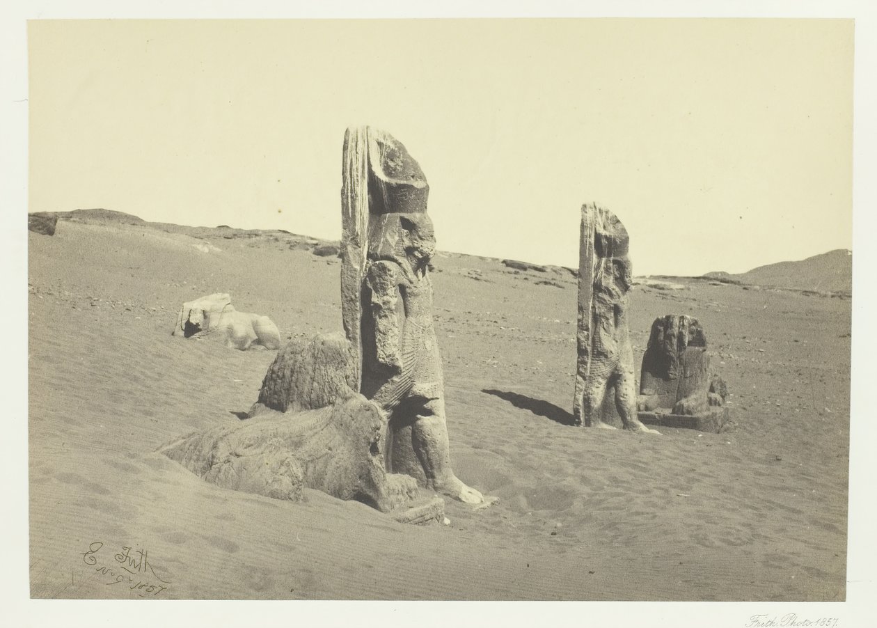 Kolosszusok és szfinxek Wady Sabouában, Núbiában, 1857. alkotó: Francis Frith