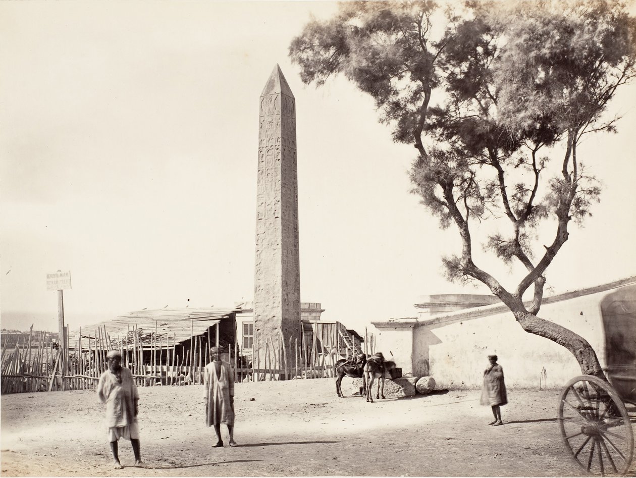 Egyiptomi obeliszk, Kleopátra tűje, Alexandriában, Egyiptomban, kb. 1870. alkotó: Francis Frith