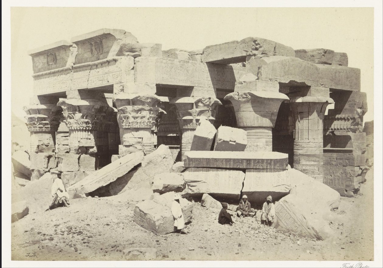 Kilátás a Kom Ombo templomra Gyerünk Ombo. NearView. (cím a tárgyon) alkotó: Francis Frith